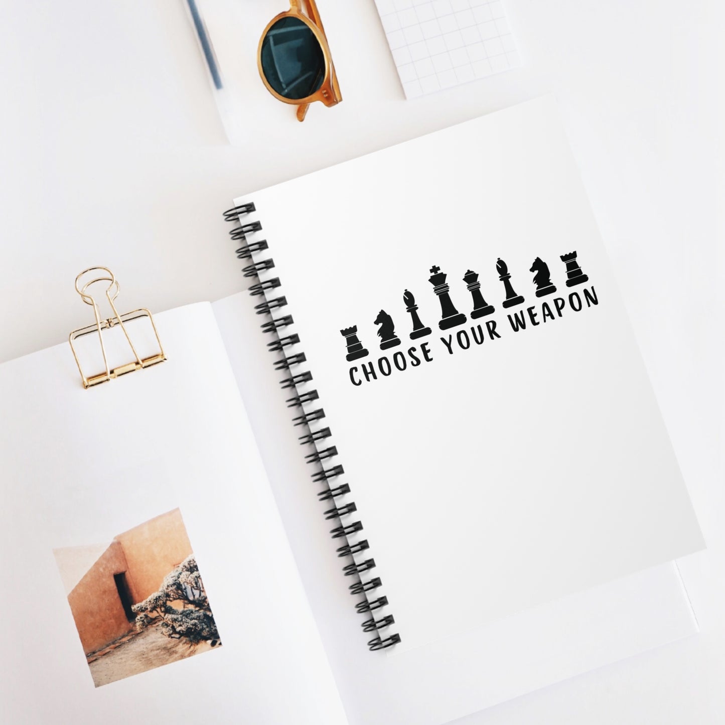 Chess Lovers Spiral Notebook - 'Choose Your Weapon'
